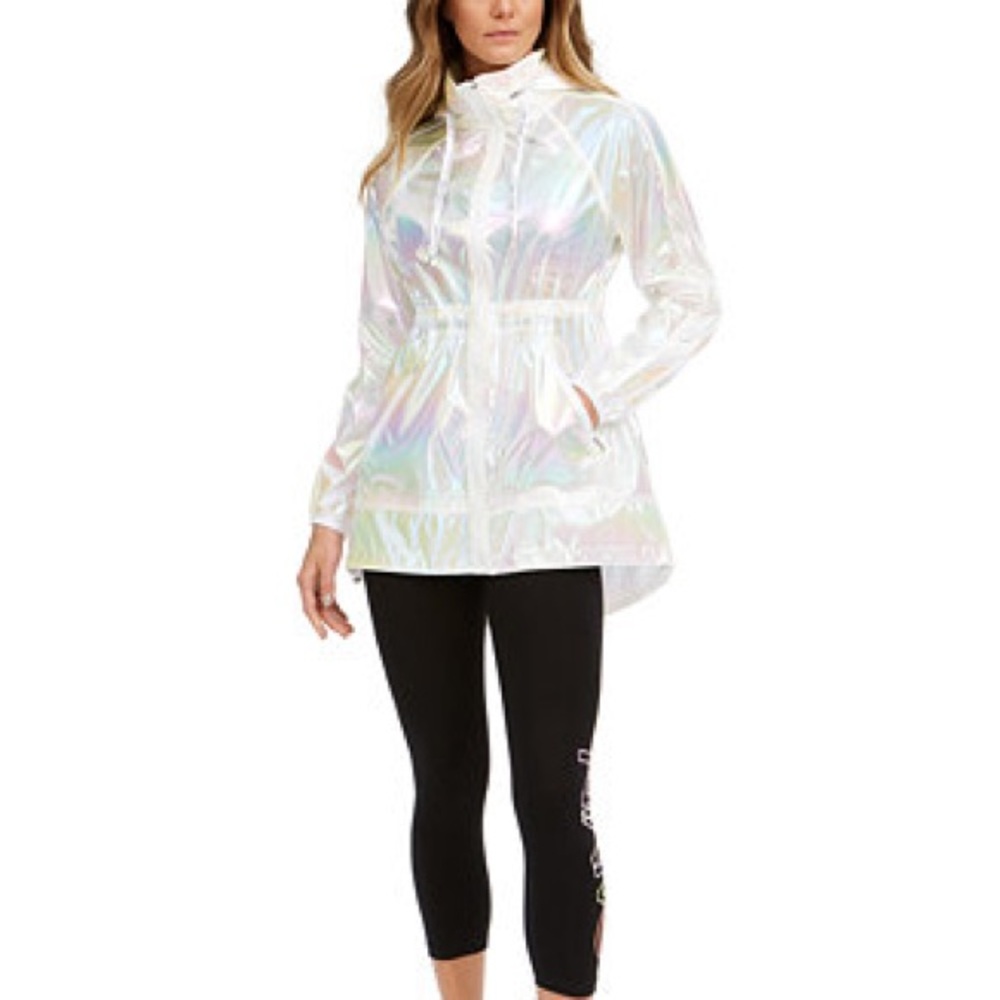 CALVIN KLEIN IRIDESCENT HIGH-LOW JACKET